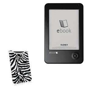 BoxWave Case Compatible with Elonex 6" eInk eBook Reader 621EB - Zebra Plush SlipSuit, Animal Print Padded Soft Sleeve