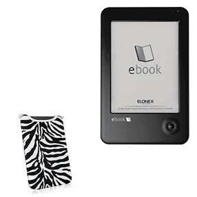BoxWave Case Compatible with Elonex 6" eInk eBook Reader 621EB - Zebra Plush SlipSuit, Animal Print Padded Soft Sleeve