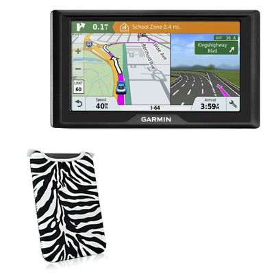 BoxWave Case Compatible with Garmin Drive 61 LMT-S - Zebra Plush SlipSuit, Animal Print Padded Soft Sleeve