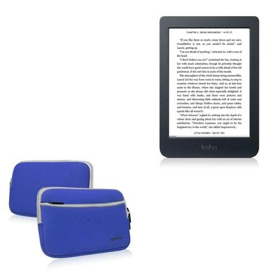 BoxWave Case Compatible with Kobo Nia - SoftSuit with Pocket, Soft Pouch Neoprene Cover Sleeve Zipper Pocket - Super Blue