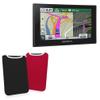 BoxWave Case Compatible with Garmin Nuvi 2689 - SlipSuit, Soft Slim Neoprene Pouch Protective Case Cover - Jet Black/Crimson Red (Reversible)