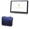 BoxWave Case Compatible with Lenovo Yoga Smart Tab Row - Quilted Carrying Bag, Soft Synthetic Leather Cover w/Diamond Design - Navy view 1