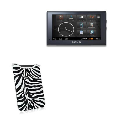 BoxWave Case Compatible with Garmin Fleet 670 - Zebra Plush SlipSuit, Animal Print Padded Soft Sleeve