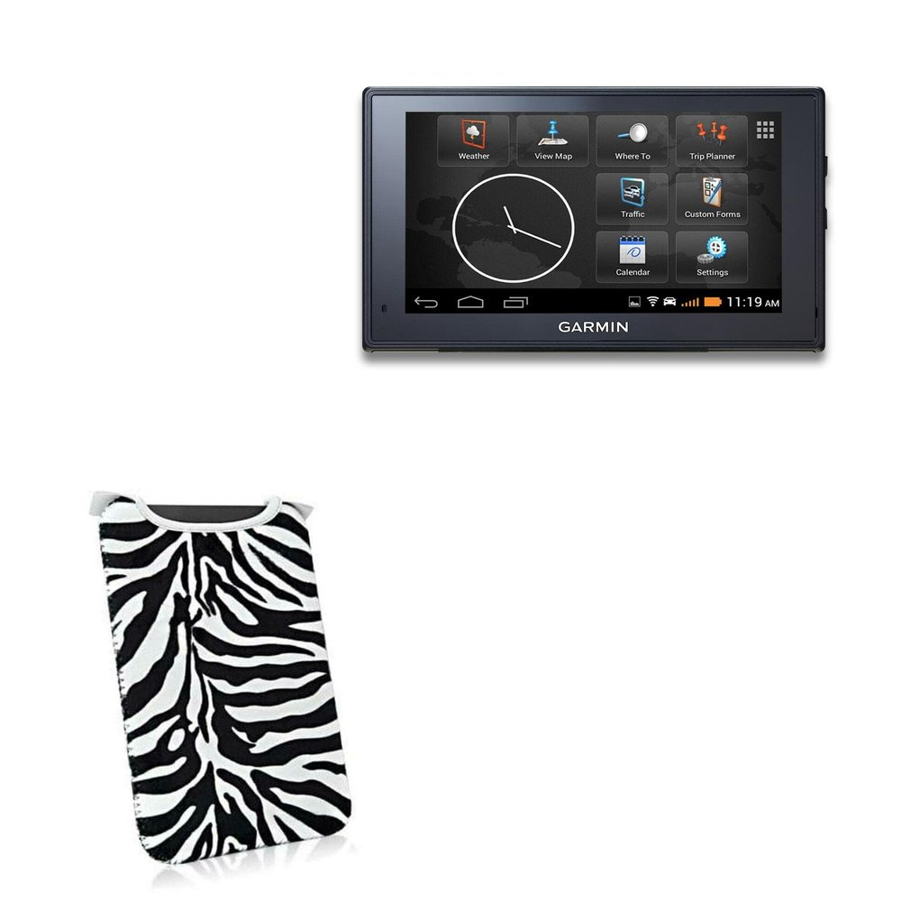 BoxWave Case Compatible with Garmin Fleet 670 - Zebra Plush SlipSuit, Animal Print Padded Soft Sleeve