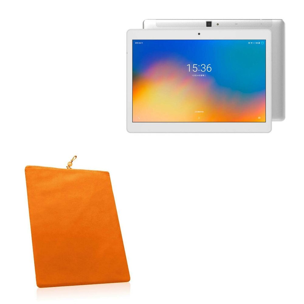 BoxWave Case Compatible with Alldocube M5X Pro - Velvet Pouch, Soft Velour Fabric Bag Sleeve with Drawstring - Bold Orange