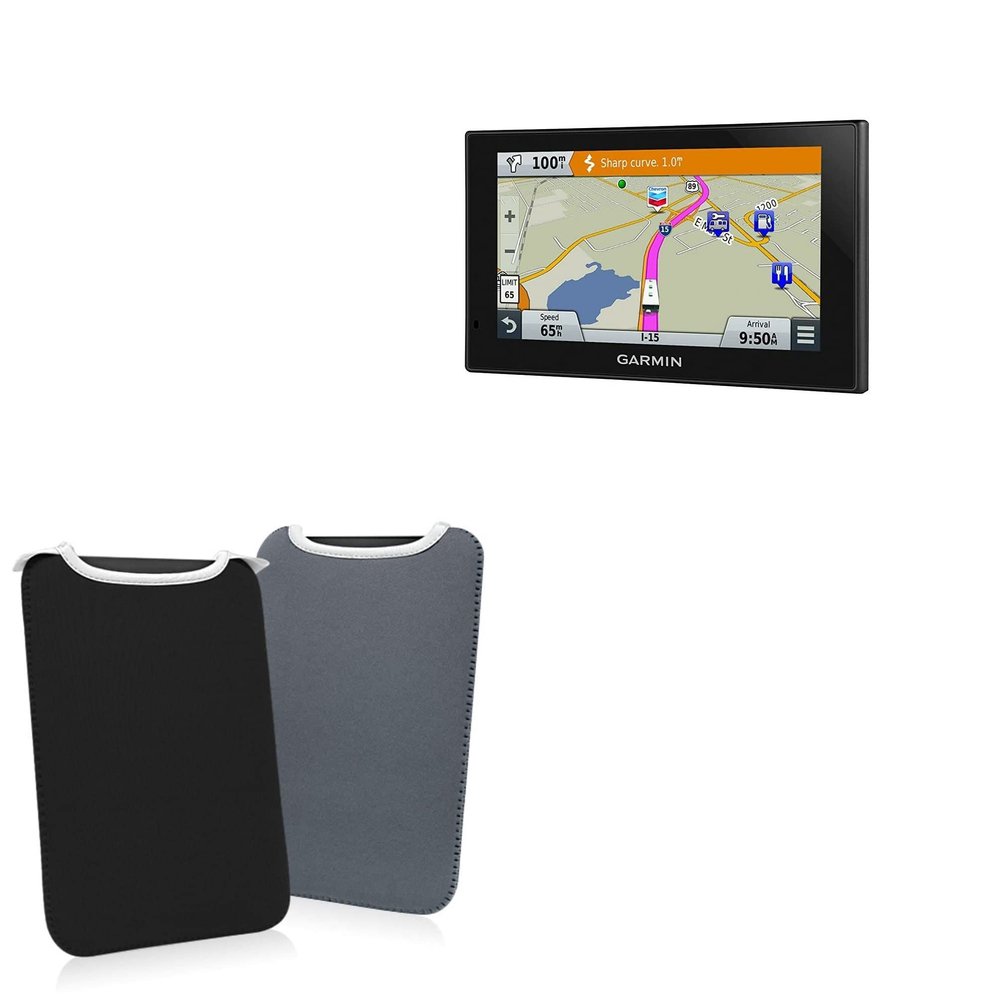 BoxWave Case Compatible with Garmin RV 660LMT - SlipSuit, Soft Slim Neoprene Pouch Protective Case Cover - Jet Black/Charcoal Grey (Reversible)