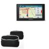 BoxWave Case Compatible with Garmin DriveAssist 50LMT - SoftSuit with Pocket, Soft Pouch Neoprene Cover Sleeve Zipper Pocket - Jet Black with Grey Trim view 1