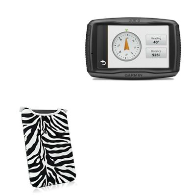 BoxWave Case Compatible with Garmin Zumo 590LM - Zebra Plush SlipSuit, Animal Print Padded Soft Sleeve