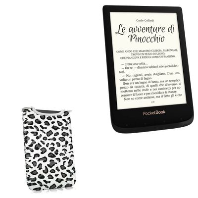 BoxWave Case Compatible with Pocketbook Touch Lux 4 - Snow Leopard Plush SlipSuit, Animal Leopard Print Padded Soft Sleeve