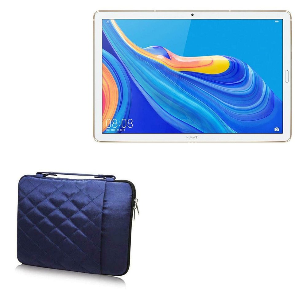 BoxWave Case Compatible with Huawei MediaPad M6 10.8 - Quilted Carrying Bag, Soft Synthetic Leather Cover w/Diamond Design - Navy