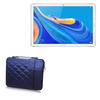 BoxWave Case Compatible with Huawei MediaPad M6 10.8 - Quilted Carrying Bag, Soft Synthetic Leather Cover w/Diamond Design - Navy view 1
