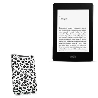 BoxWave Case Compatible with Amazon Kindle Paperwhite (2nd Gen 2013) - Snow Leopard Plush SlipSuit, Animal Leopard Print Padded Soft Sleeve