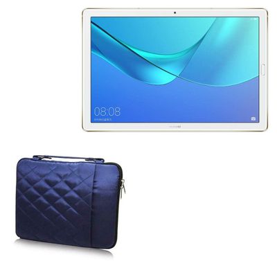 BoxWave Case Compatible with Huawei MediaPad M5 10.8 - Quilted Carrying Bag, Soft Synthetic Leather Cover w/Diamond Design - Navy