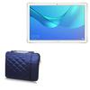 BoxWave Case Compatible with Huawei MediaPad M5 10.8 - Quilted Carrying Bag, Soft Synthetic Leather Cover w/Diamond Design - Navy view 1