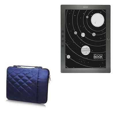 BoxWave Case Compatible with Onyx Boox M96 - Quilted Carrying Bag, Soft Synthetic Leather Cover w/Diamond Design - Navy