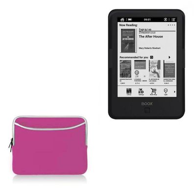 BoxWave Case Compatible with Onyx Boox C67ML - SoftSuit with Pocket, Soft Pouch Neoprene Cover Sleeve Zipper Pocket - Flamingo Pink