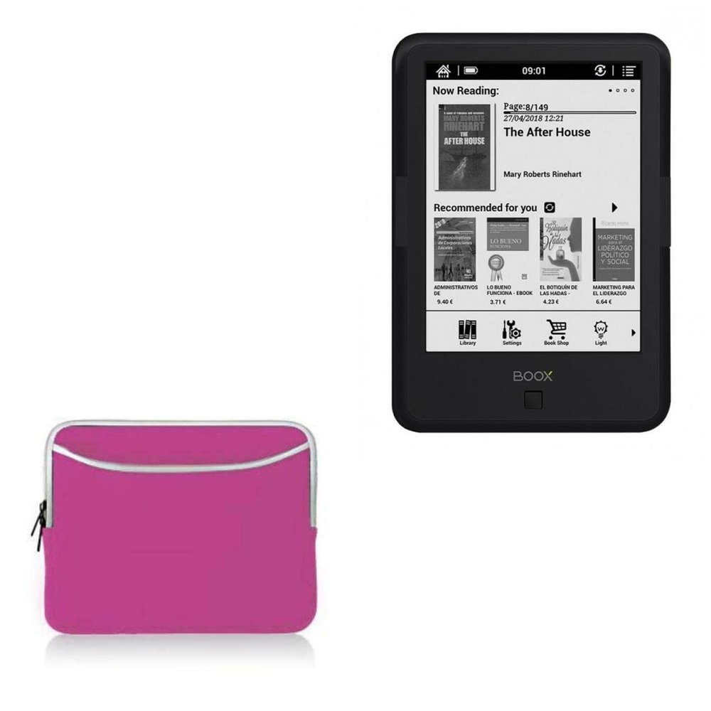 BoxWave Case Compatible with Onyx Boox C67ML - SoftSuit with Pocket, Soft Pouch Neoprene Cover Sleeve Zipper Pocket - Flamingo Pink