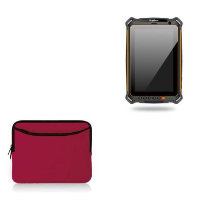 BoxWave Case Compatible with RugGear RG910 - SoftSuit with Pocket, Soft Pouch Neoprene Cover Sleeve Zipper Pocket - Crimson Red