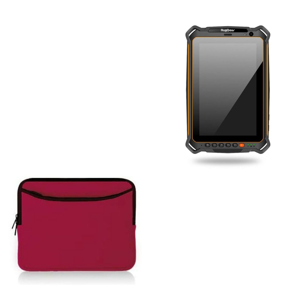BoxWave Case Compatible with RugGear RG910 - SoftSuit with Pocket, Soft Pouch Neoprene Cover Sleeve Zipper Pocket - Crimson Red