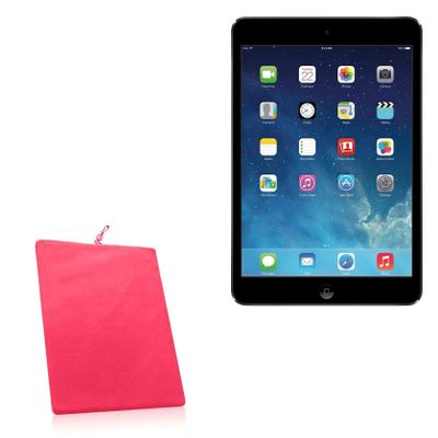 BoxWave Case Compatible with iPad Air (1st Gen 2013) - Velvet Pouch, Soft Velour Fabric Bag Sleeve with Drawstring - Cosmo Pink