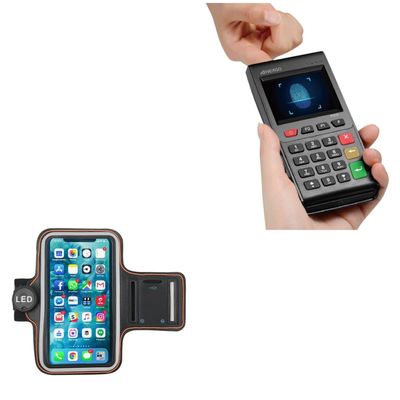 BoxWave Case Compatible with Nexgo K300 Mini-POS - JogBrite Sports Armband, High Visibility Safety Light LED Runners Armband - Bold Orange