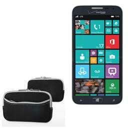 BoxWave Case Compatible with Samsung ATIV SE - SoftSuit with Pocket, Soft Pouch Neoprene Cover Sleeve Zipper Pocket - Jet Black with Grey Trim