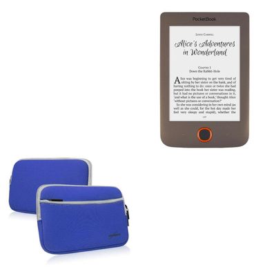 BoxWave Case Compatible with Pocketbook Basic Lux - SoftSuit with Pocket, Soft Pouch Neoprene Cover Sleeve Zipper Pocket - Super Blue