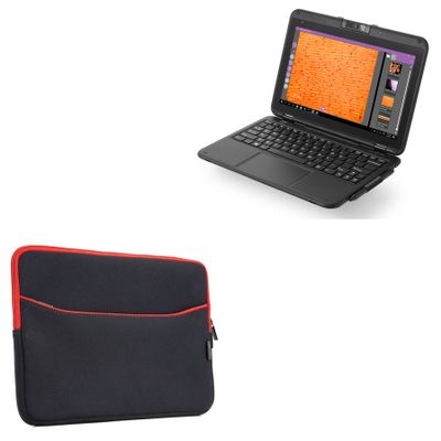 BoxWave Case Compatible with Bak USA Atlas - SoftSuit with Pocket, Soft Pouch Neoprene Cover Sleeve Zipper Pocket - Jet Black with Red Trim