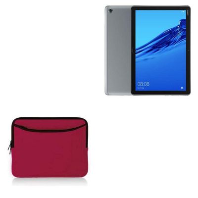 BoxWave Case Compatible with Huawei MediaPad M5 Lite - SoftSuit with Pocket, Soft Pouch Neoprene Cover Sleeve Zipper Pocket - Crimson Red