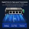 Mini Industrial 4 Port 10/100/1000Mbps Gigabit Ethernet POE + Switch with SFP Port Din Rail/Wall-Mount 4 Port 10/100/1000BASE-T RJ45 + 1 Port 100/1000FX (SFP) Support 12-48V DC view 2