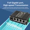 Mini Industrial 4 Port 10/100/1000Mbps Gigabit Ethernet POE + Switch with SFP Port Din Rail/Wall-Mount 4 Port 10/100/1000BASE-T RJ45 + 1 Port 100/1000FX (SFP) Support 12-48V DC view 3