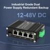 Mini Industrial 4 Port 10/100/1000Mbps Gigabit Ethernet POE + Switch with SFP Port Din Rail/Wall-Mount 4 Port 10/100/1000BASE-T RJ45 + 1 Port 100/1000FX (SFP) Support 12-48V DC view 4