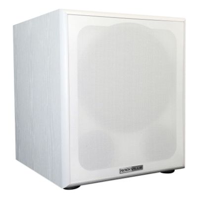 Rockville Rock Shaker 12 White Powered Subwoofer, 800W Peak/400W RMS, 12" Driver, MDF Cabinet, Rear-Firing Port, 20Hz-200Hz, for Home Theater, Movies and Music