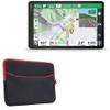BoxWave Case Compatible with Garmin RV 1090 - SoftSuit with Pocket, Soft Pouch Neoprene Cover Sleeve Zipper Pocket - Jet Black with Red Trim view 1
