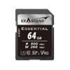 Exascend EX64GSDU2-S Essential SD Series 64 GB SDXC SD Card, Cinema-Grade, Up to 300 MB/s Maximum Read and 260 MB/s Maximum Write, UHS-II Performance, V90-rated view 1