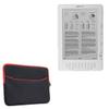 BoxWave Case Compatible with Kindle DX (2009) - SoftSuit with Pocket, Soft Pouch Neoprene Cover Sleeve Zipper Pocket - Jet Black with Red Trim view 1