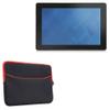 BoxWave Case Compatible with Dell Venue 10 5050 - SoftSuit with Pocket, Soft Pouch Neoprene Cover Sleeve Zipper Pocket - Jet Black with Red Trim view 1