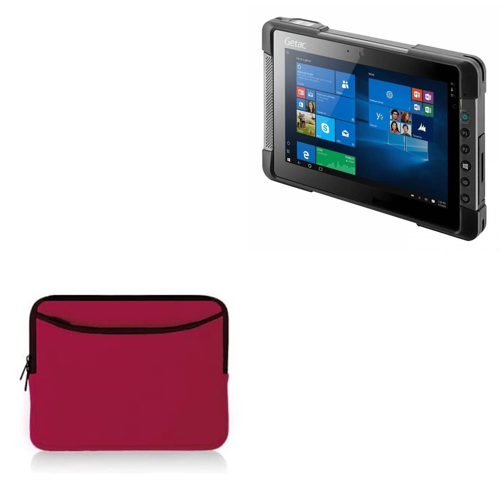 BoxWave Case Compatible with Getac T800 (Gen 2) - SoftSuit with Pocket, Soft Pouch Neoprene Cover Sleeve Zipper Pocket - Crimson Red