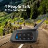 EJEAS V4 Plus Helmet Communication System, Motorcycle Bluetooth V5.1 Headset 1500m Helmet Intercom with Noise Reduction/3D Sound/FM Radio/Hands-Free, Ideal for 2 to 4 Riders Group Talking (1PC) view 2