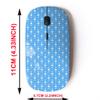 2.4G Wireless Mouse with Cute Pattern Design for All Laptops and Desktops with Nano Receiver - Blue dots view 2