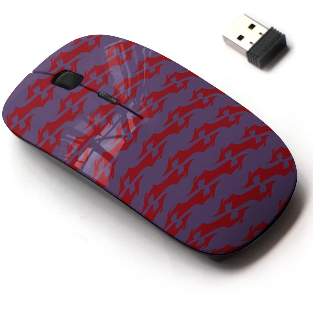 2.4G Wireless Mouse with Cute Pattern Design for All Laptops and Desktops with Nano Receiver - Bright Flat Stylized
