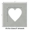 4x5 Mat for 7x7 Frame - Precut Light Grey Suede Heart Shaped Photo Mat Board Opening - Acid Free Matte Bevel Cut for Family Photos, Pack of 25 Matboards Show Kit with Acid Free Backings & Clear Bags view 2