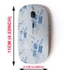 2.4G Wireless Mouse with Cute Pattern Design for All Laptops and Desktops with Nano Receiver - Blue Flowers iris view 2