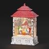 Roman 13.25" Red and White Pre-Lit LED Christmas Swirl Campfire Gnomes Lamp view 1