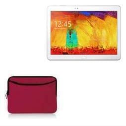 BoxWave Case Compatible with Galaxy Note Tablet 10.1 (2014) - SoftSuit with Pocket, Soft Pouch Neoprene Cover Sleeve Zipper Pocket - Crimson Red