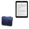 BoxWave Case Compatible with inkBOOK 8 - Quilted Carrying Bag, Soft Synthetic Leather Cover w/Diamond Design - Navy view 1