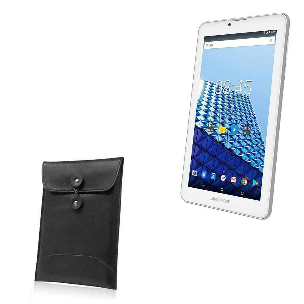 BoxWave Case Compatible with Archos Access 70 3G - Nero Leather Envelope, Leather Wallet Style Flip Cover