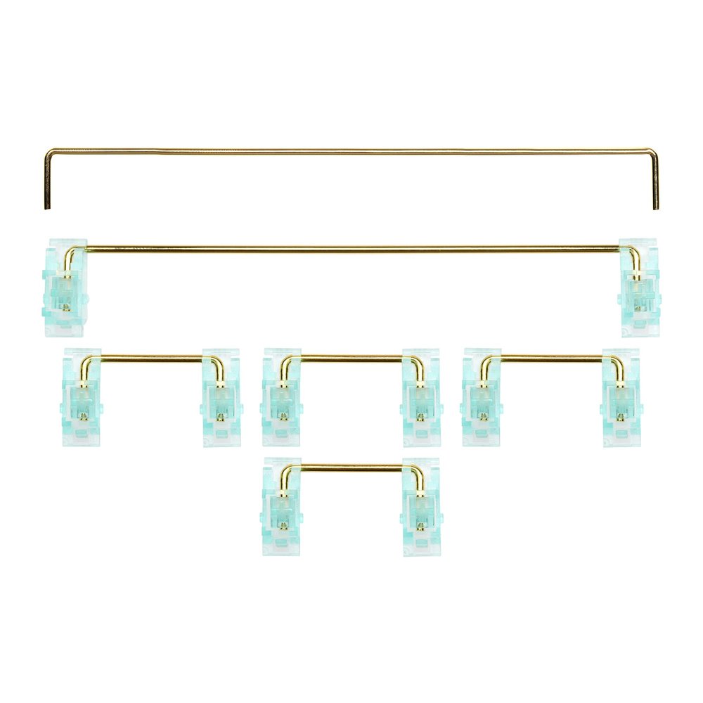 KPREPUBLIC Everglide Panda V3 Transparent Plate Mounted Stabilizer Gold Plated Wire for Custom Mechanical Keyboard Plate Clear Black (Panda V3 Cyan GH60 Plus)