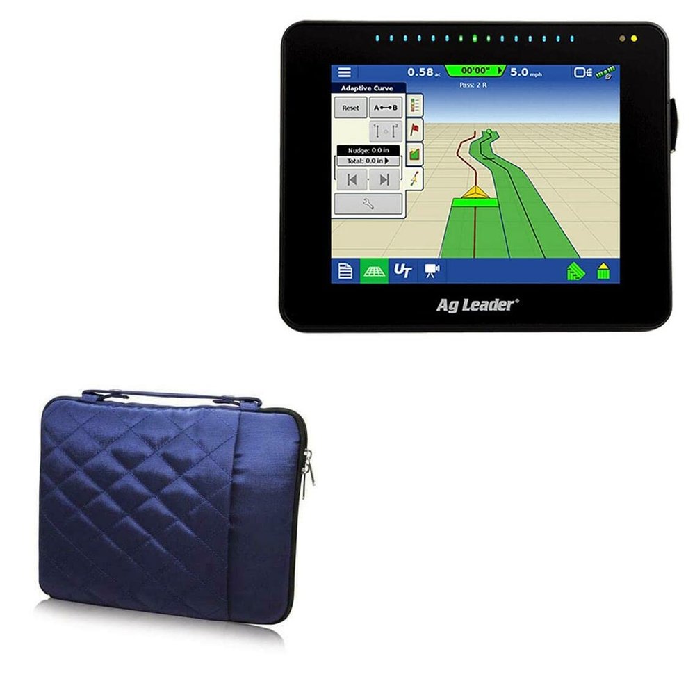 BoxWave Case Compatible with Ag Leader InCommand 800 - Quilted Carrying Bag, Soft Synthetic Leather Cover w/Diamond Design - Navy