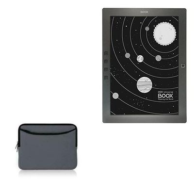 BoxWave Case Compatible with Onyx Boox M96 - SoftSuit with Pocket, Soft Pouch Neoprene Cover Sleeve Zipper Pocket - Charcoal Grey